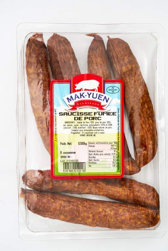 Saucisse fumée porc Le Tampon